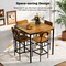 Costway 5-Piece Industrial Dining Table Set with Counter Height Table & 4 Bar Stools Black/Grey/Walnut